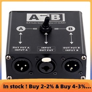 1 in 2 Out XLR Audio Switcher XLR Audio Source Switcher for Microphone Sound Card Mixer 2 Male XLR 1
