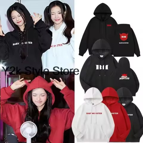 ‌Babymonster HELLO MONSTERS Zip Hoodies Concert same Style hoodies Bias Ahyeon Asa Rami Rora Ruka Ra