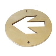 5-3/4" Brass Directional Arrow Sign Brass Sign - Arrow Circle