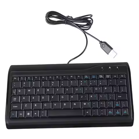 Portable Mini Keyboard Slim Low Profile Keyboard USB Wired Keyboard