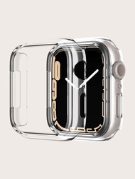 1入硬質 Pc 半透明手錶保護殼,適用於 Apple Watch Se/9/8/7/6/5/4/3/2/1,尺寸有38mm、40mm、41mm、42mm、44mm和45mm可選,防刮、抗震,男女適用