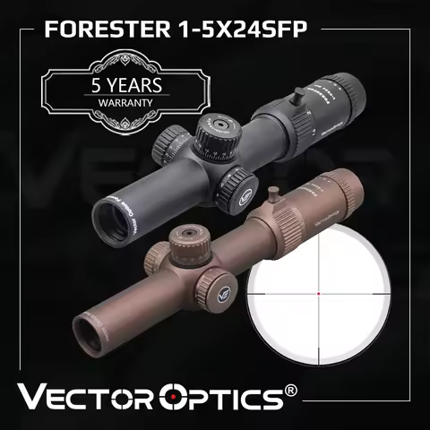 Vector Optics GenII Forester 1-5x24 Riflescope 30mm Center Dot Illuminated Fits AR15 .223 7.62mm Air