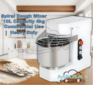 Electric Spiral Dough Mixer 10L Capacity Baking Mixer 4kg Heavy Duty Stainless Steel