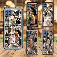 Samsung M32 phone case with black border Cat Meme Cute