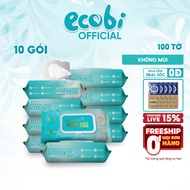 Thùng 10 gói khăn ướt Happy Kids gói 100 tờ không mùi không parabens chuyên dùng cho em bé