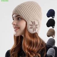 SYNCHRO Winter Knitted Hat, Thermal Thickened Fleece Warm Knit Cap, Universal Fit Insulated Windproo