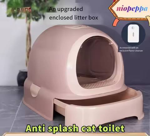 2024 Cat Litter Box Enclosed Oversized Roller Drawer Intelligent Deodorization and Splash Prevention