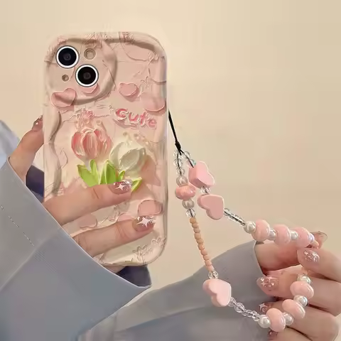 Art Flowers With Heart Chain Case For Honor 200 400 Lite Pro MAGIC 7Lite 90 X5C X9D X9C SMART 5G X8C