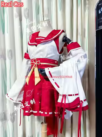 RealCos Anime Blue Archive Kaede Hyakki Yako Miko Kimono GameCosplay Costume Lovely Uniform Women Ha