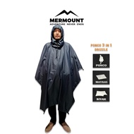 Mermount Adventure Drizzle Poncho | Raincoat | 3 in 1 Poncho | Poncho | Mattress | Bivouac | Packabl