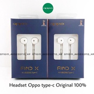 Headset oppo original find x type c original earphone handsfree oppo