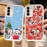 C-26 Mickey Christmas Black White Casing for Realme 7i C2s C75 C2 C73 C71 C17