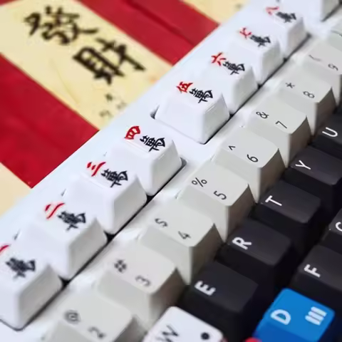 Chinese Culture Mahjong Ceramic Keycap Custom Keycaps for Mechanical Keyboard Key Caps F Area Cherry