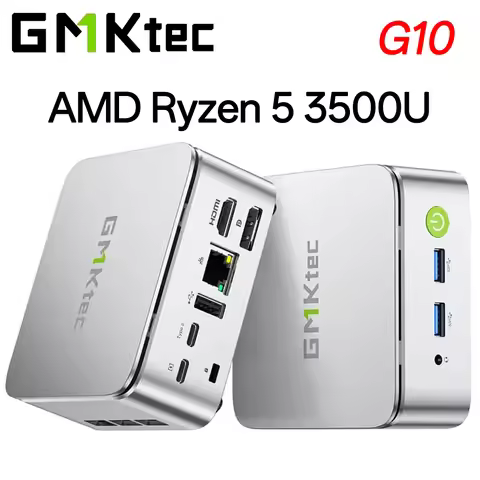 GMKtec MINI PC G10 AMD Ryzen 5 3500U Windows 11 Pro DDR4 M.2 SSD WIFI5 BT5.0 2.5G LAN Desktop Office