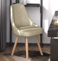 文記 - 北歐風時尚旋轉餐椅(米白科技布/乳膠坐墊)(尺寸:42*42*82CM)#M209012102