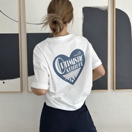 Heart & Slogan Graphic Drop Shoulder Tee NEW ADVENTURE OPTIMISTIC ATTITUDE THE MEANING OF LIFE IS TO