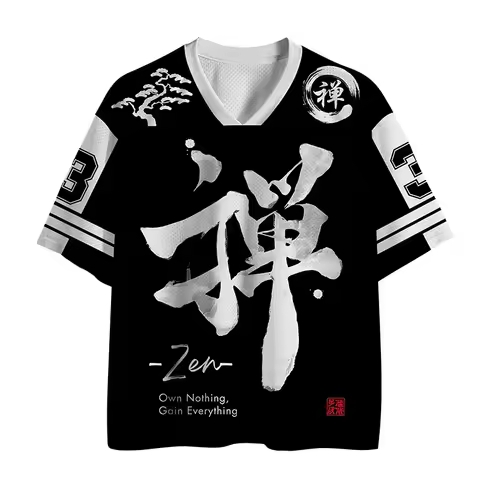 2026 Japanese Zen Kanji 3D Print Jersey Men Summer Sports Outdoors Y2K T-shirt Breathable Quick Dryi