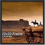 A PLUS MAX Square 20x20 Frame, Black Engineered Wood Picture Frame for 20 x 20 Picture Poster Photo,