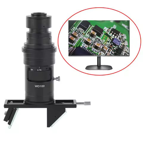 360 Degree Rotatable Manual 3D / 2D LAB Industry Stereo 200X Microscopy Video Lens Zoom C mount Lens