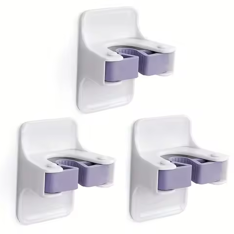 Broom Holder, Sturdy Broom Holder Wall Mount, Broom Gripper Holds Self Adhesive No Drilling Super An