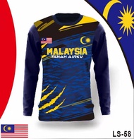 Jersey Malaysia Sport T-shirt Baju Jersey Dewasa Lengan Panjang #LS58