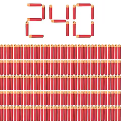 ZIVCONCING 240/120/60/30pcs Darts Bullets Refill Pack Compatible With Nerf N-Strike Mega Blaster Mas