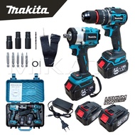MAKITA สว่านไร้สาย 3 ระบบ มอเตอร์บัสเลส 299V + บล็อกแบต 299V [ รุ่นงานหนัก ] มอเตอร์บัสเลส แบต 2 ก้อ