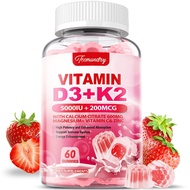 Sugar Free Vitamin D3 K2 Gummies for Adults - Vitamin D3 5000IU + K2 200 mcg - High Absorption D3 an