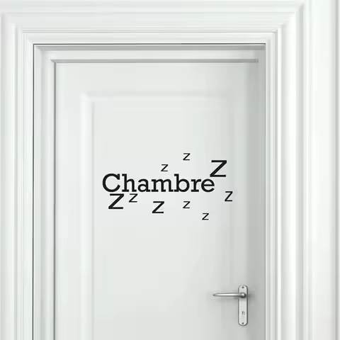 1 pc cartoon French Porte Chambre Zzz Zzz Bedroom Door Sticker Bedroom Sleep Wall Sticker Removable 