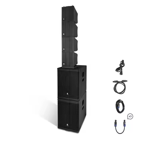 PRORECK 8000W Line Array PA System Bundle with Dual 12" Subwoofers | Professional DJ & Event Speaker