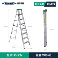 WERNER บันไดอลูมิเนียมอัลลอยด์ด้านเดียว 408 กก. ความจุแบริ่งฉนวนความปลอดภัยวิศวกรรมเครื่องมือสําหรับ