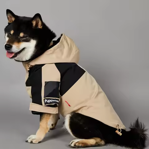 Plain Kahi Pet Clothes S-5XL Plus Size Large Dog Raincoat 2 Legged Hoody Waterproof Windbreaker Dog 