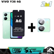 2IN1TEMPERED GLASS AG MATTE VIVO Y27 4G Y27 5G Y36 4G Y36 5G Y02T BONUS CAMERA LENS