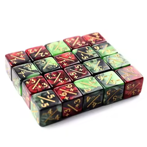 New 10pcs/set Six Sided Dice Set D6 Counters +1/+1 and -1/-1 Set for Math Teaching Card Game Accesso