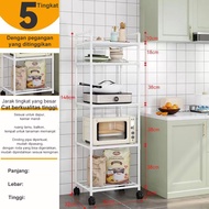 LG Rak Penyimpanan 6 Tingkat Dengan Roda Rak Dapur Microwave Kamar Rak Serba Serbi