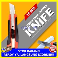 PAKET HEMAT CUTTER KNIFE TAJAM 18MM-1 PCS PROMO MURAH PISAU KANTOR DAPUR MURAH COD