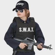 Kinderen politie SWAT kogelvrij Vest &amp; SWAT muts kostuum 3-9 jaar kinderen politieagent kostuum