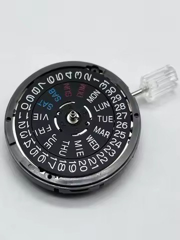 Japan Genuine NH36 Movement English-Spanish Datewheel Crown at 3.0/3.8 O'clock Mod NH36A Day-Date at