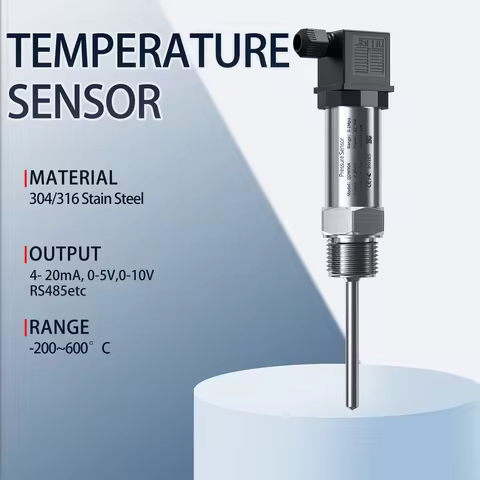 G1/2 Thread Thermocouple Temperature Sensor Transmitter 4-20mA 0-10V Output K/B/E/J Type Temperature