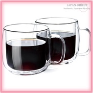 Pokaro Tea Double-Wall Glass Cups, 300ml, Set of 2, Heat-Resistant Glass Coffee Cups, Double-Walled 