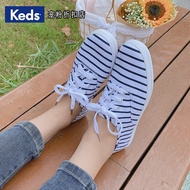 [21 New] Keds new striped color matching white shoes fresh and simple canvas shoes women's shoes comfortable and breatha good