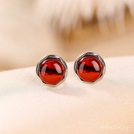 Earrings Elegant Sterling Silver High-End Feeling Simple Yilu Silver Round Beads Retro Unique Cut Ed