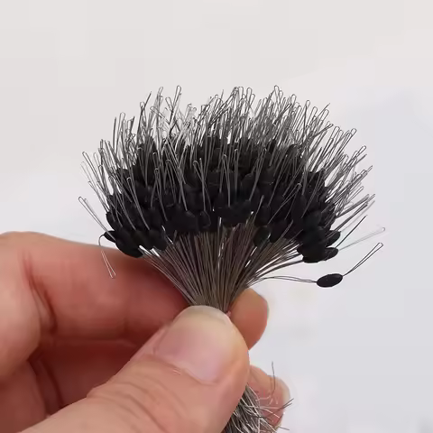 300Pcs/lot Float Black Rubber Stopper S M L Fishing Float Bobber Stopper Float Cylindrical Space Bea