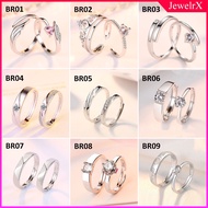 【Pos dari KL】 Ready Stock Couple Sepasang Rings S925 Silver Adjustable Lover Couple Ring Cincin Tuna