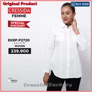 BAJU KEMEJA WANITA CRESSIDA ORIGINAL LENGAN PANJANG PUTIH -EKRP.P2720