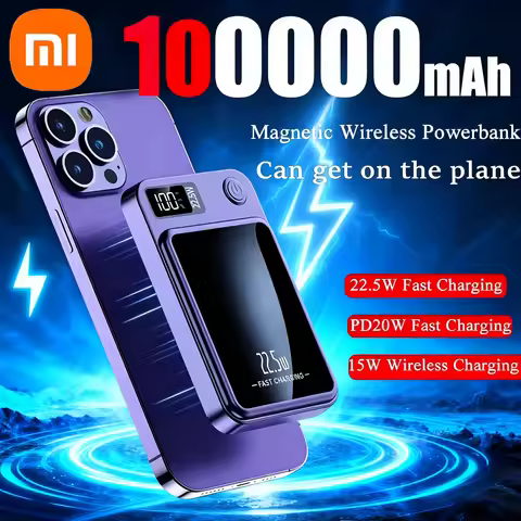 Xiaomi Magnetic Power Bank 100000mAh Wireless Fast Charger For iPhone Samsung Portable Auxiliary Bat