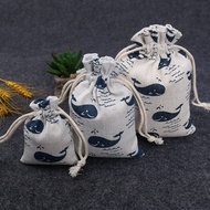 JUSDONE Cotton Pouch Small Burlap Bags Printed burlap bag perfume bag empty bag handcrafted bag bag 