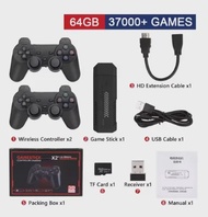 X2 Plus 4K HD Game Stick 2 4G Retro Video Game Console Wireless Controller TV 50 Emulator PS1 N64 DC