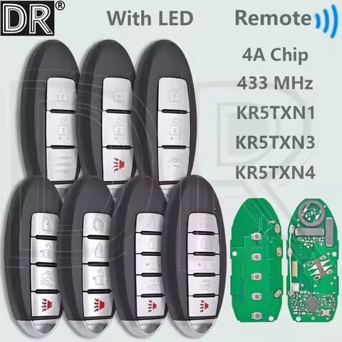 DR KR5TXN1/N3/N4 S180144502/503/801 4A Chip 433MHz Keyless Go Car Remote Key For Nisan Altima Sylphy