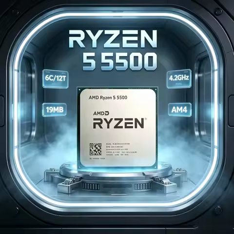 New R5 5500 AMD Ryzen 5 5500 CPU 6-Core 12-Thread 3.6 GHz Processor 7NM L3=16M Socket AM4 100-000000